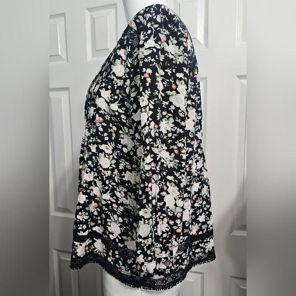 Maeve By Anthropologie Pleated Boho Whimsigoth Top Sz 10 - Picture 4 of 6